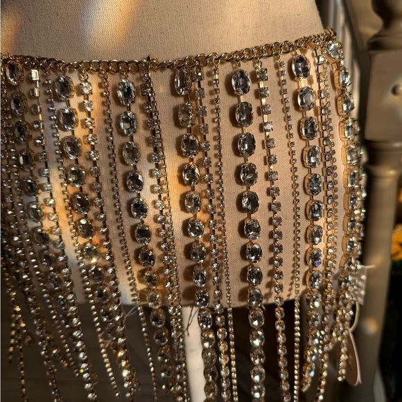 Camilla Coelho Penny rhinestone skirt / festival skirt gold - Picture 14 of 15